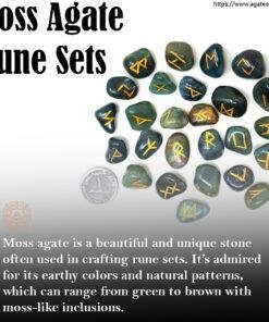 Moss Agate Rune Set 4