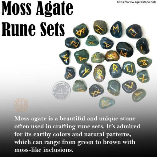 Moss Agate Rune Set 4