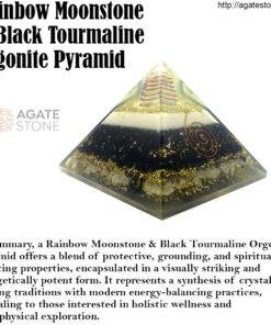 Rainbow Moonstone & Black Tourmaline Orgonite Pyramid 4