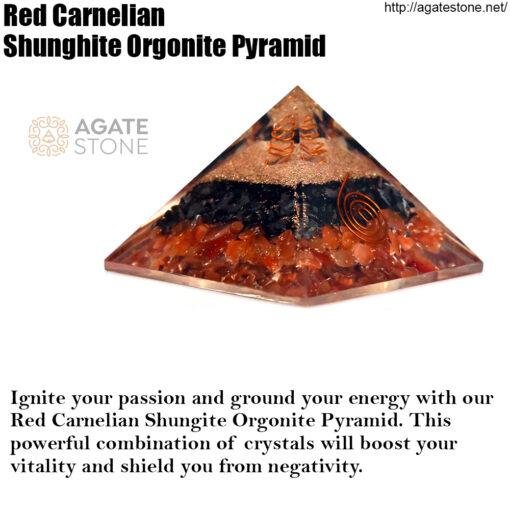 Red Carnelian Shunghite Orgonite Pyramid 1