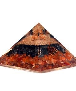 Red Carnelian Shunghite Orgonite Pyramid