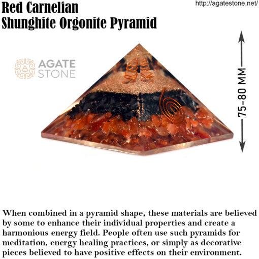 Red Carnelian Shunghite Orgonite Pyramid 4