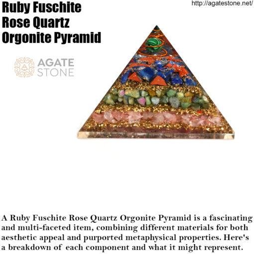 Ruby Fuschite Rose Quartz Orgonite Pyramid 1