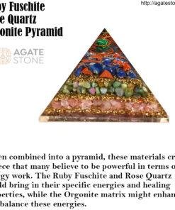 Ruby Fuschite Rose Quartz Orgonite Pyramid 4