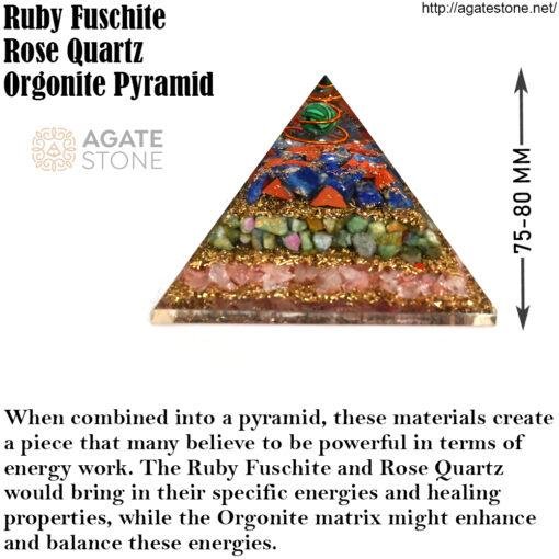 Ruby Fuschite Rose Quartz Orgonite Pyramid 4