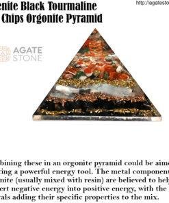 Selenite Black Tourmaline Mix Chips Orgonite Pyramid 4