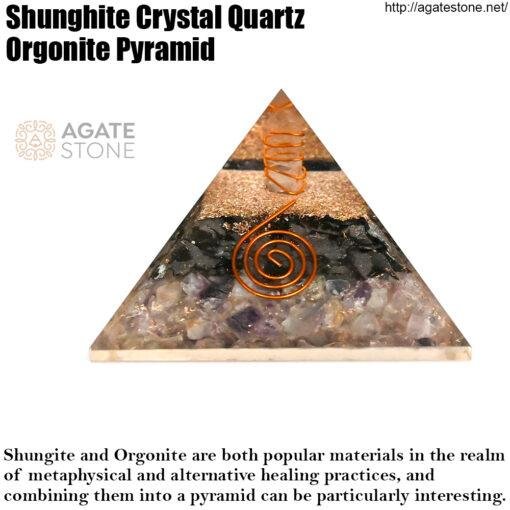 Shunghite Crystal Quartz Orgonite Pyramid 1