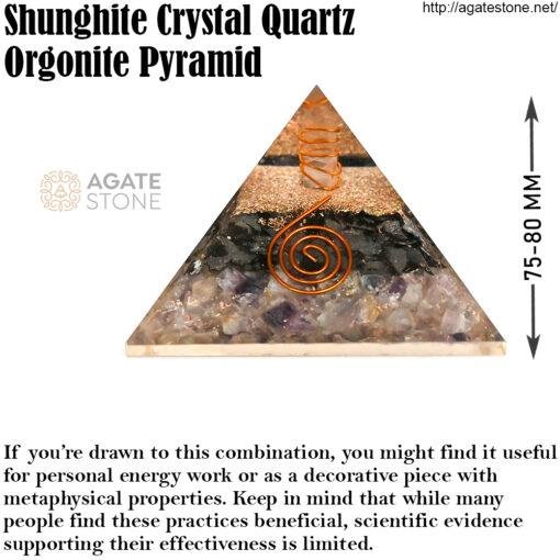 Shunghite Crystal Quartz Orgonite Pyramid 4