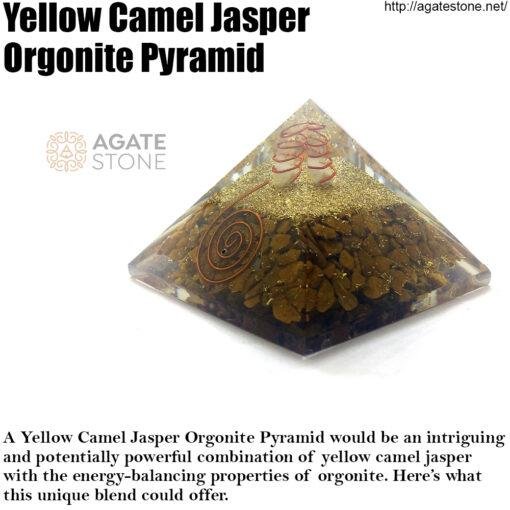 Yellow Camel Jasper Orgonite Pyramid 1