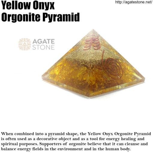 Yellow Onyx Orgonite Pyramid 1